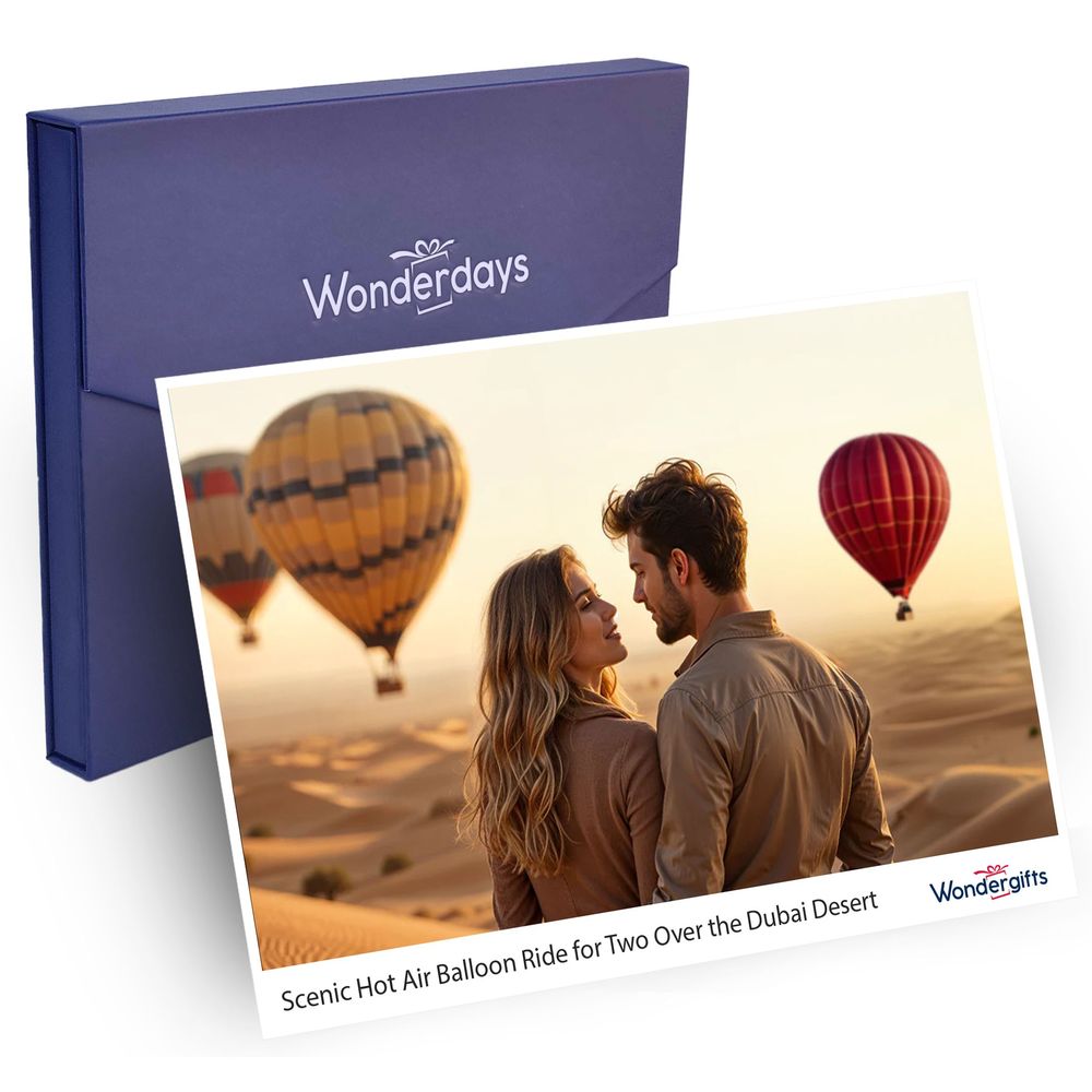 Wondergifts Two for One Hot Air Balloon Flight Experience Over the Desert with Refreshments - with Free 60-Minute Massage Treatment of Your Choice