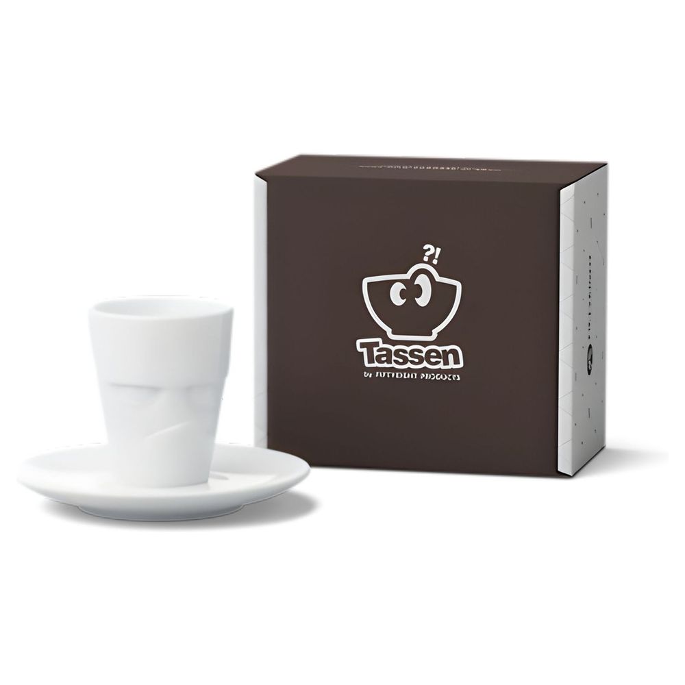 58 Products Tassen Espresso Mug with Handle - Grumpy - White 80ml