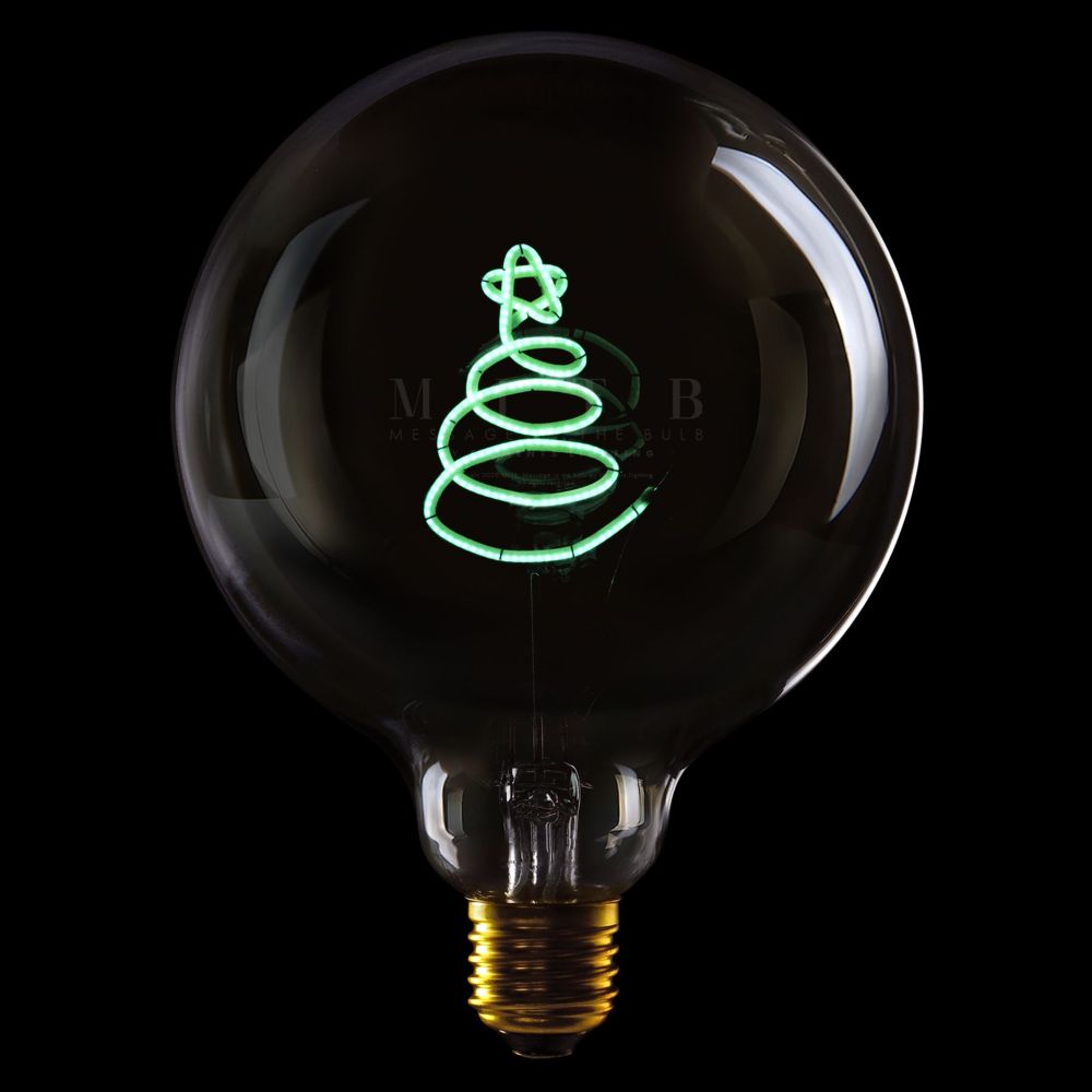 Message In The Bulb - Xmas Tree - Clear Glass/Green LED Light Bulb (6 Volt)