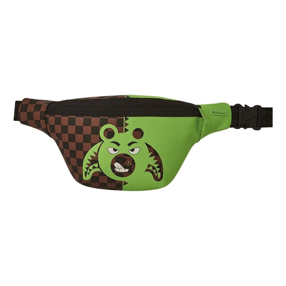 Sprayground Green Money Bear Split Savvy Cross-Body