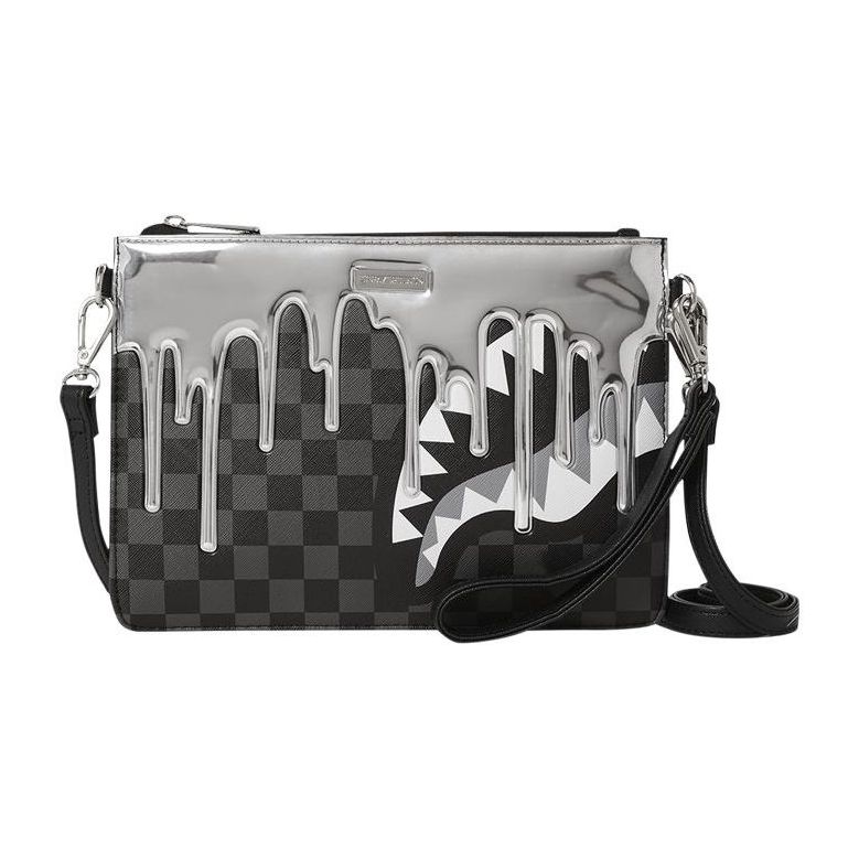 Sprayground Metallic Drip Sharks In Paris Clutch