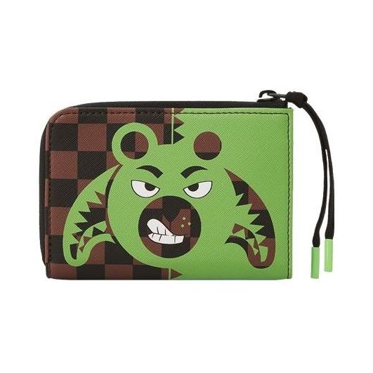 Sprayground Green Money Bear Split Wallet