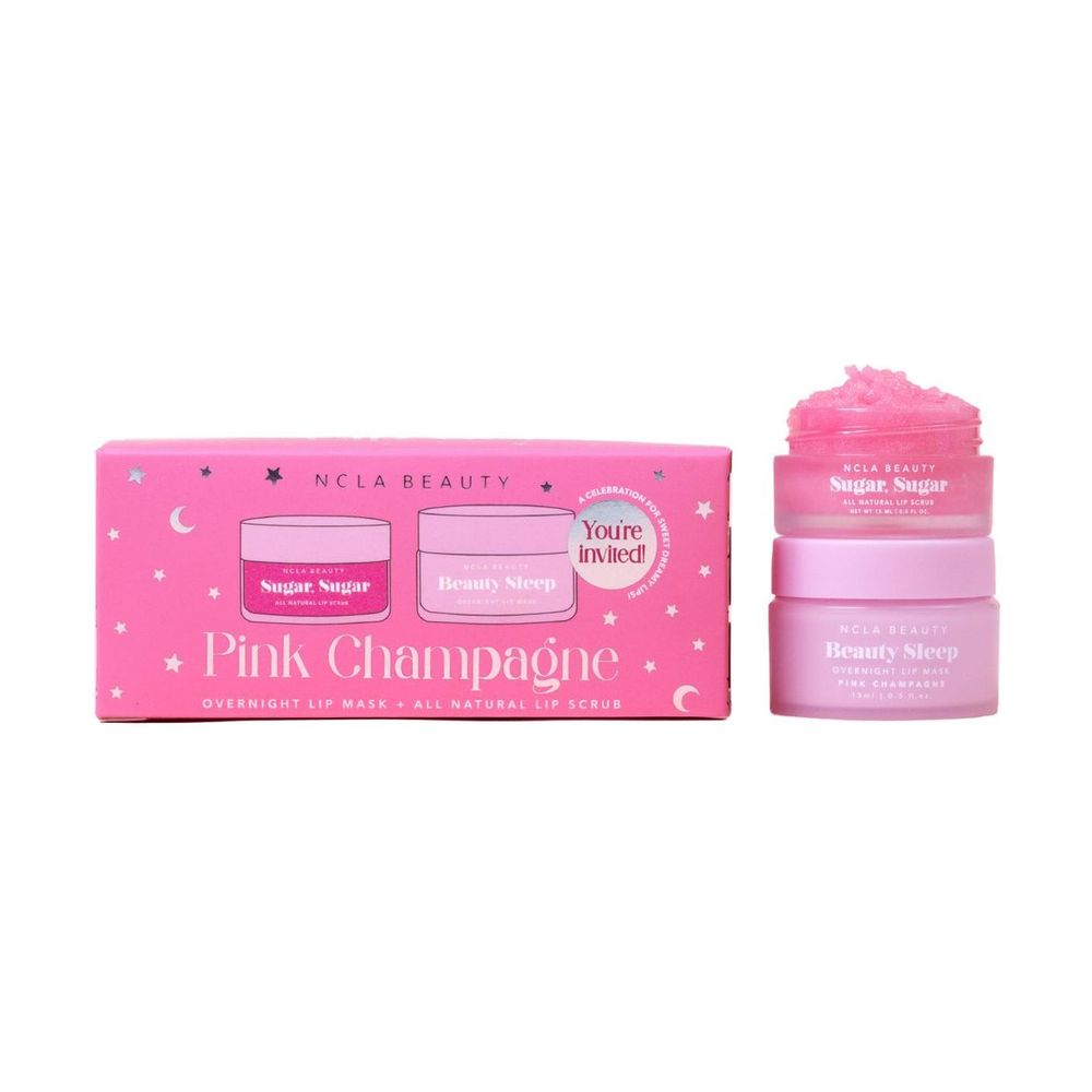 NCLA Beauty Slumber Party Lip Scrub & Lip Mask Set - Pink Champagne