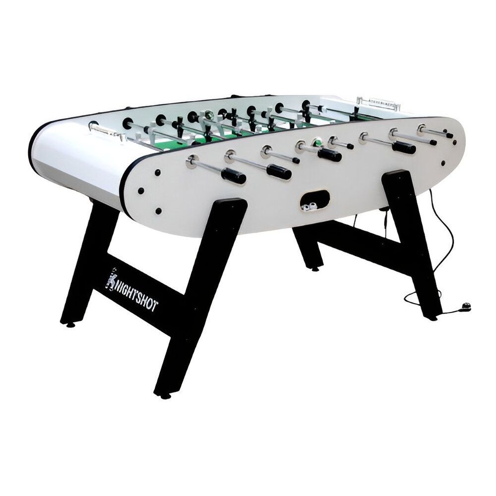 Knight Shot ST132 Home-Use Foosball Table with Blue LED Light - White