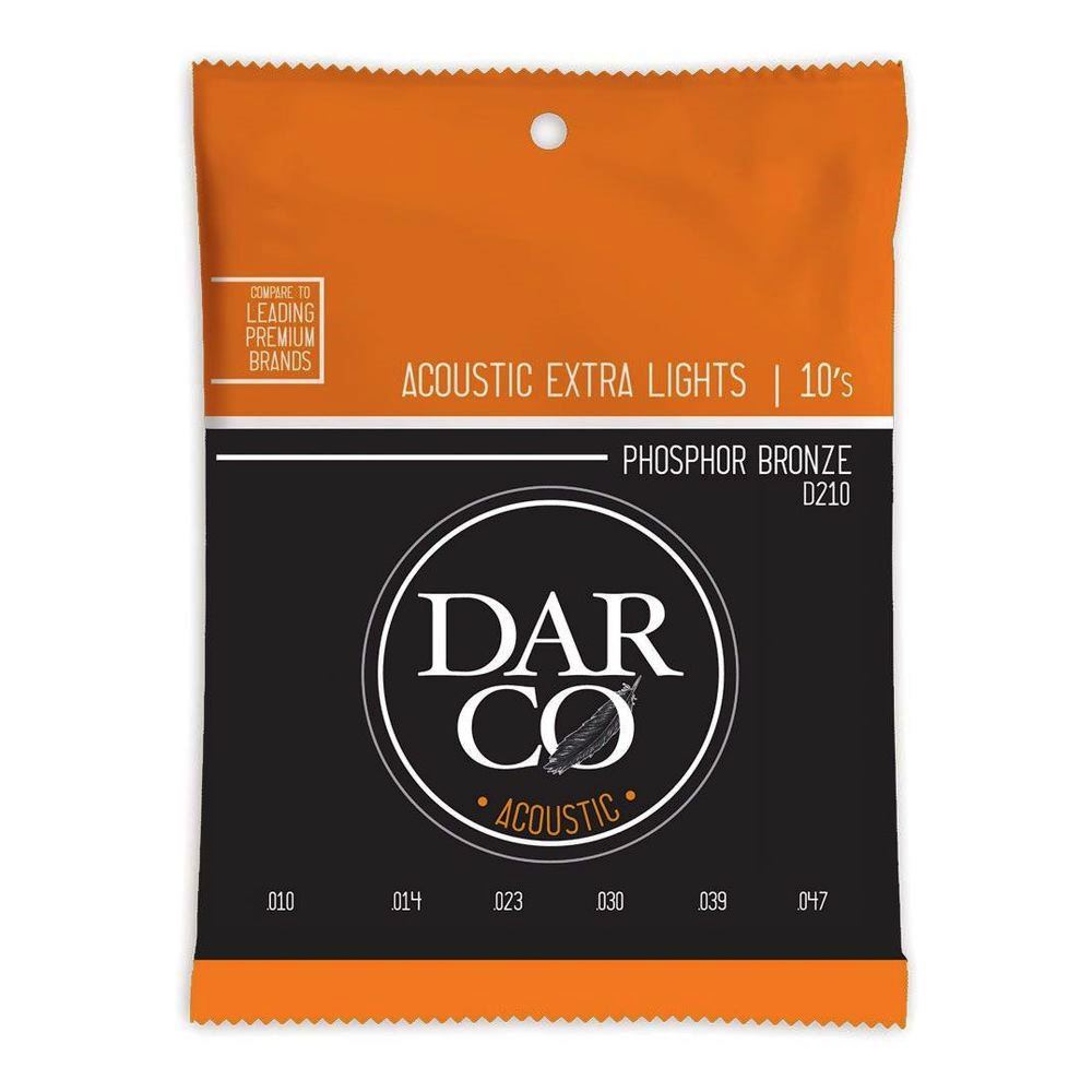 Martin Darco Acoustic Guitar Strings Set 92/8 Phosphor Bronze - Extra Light - 0.10 - 0.47 - D210