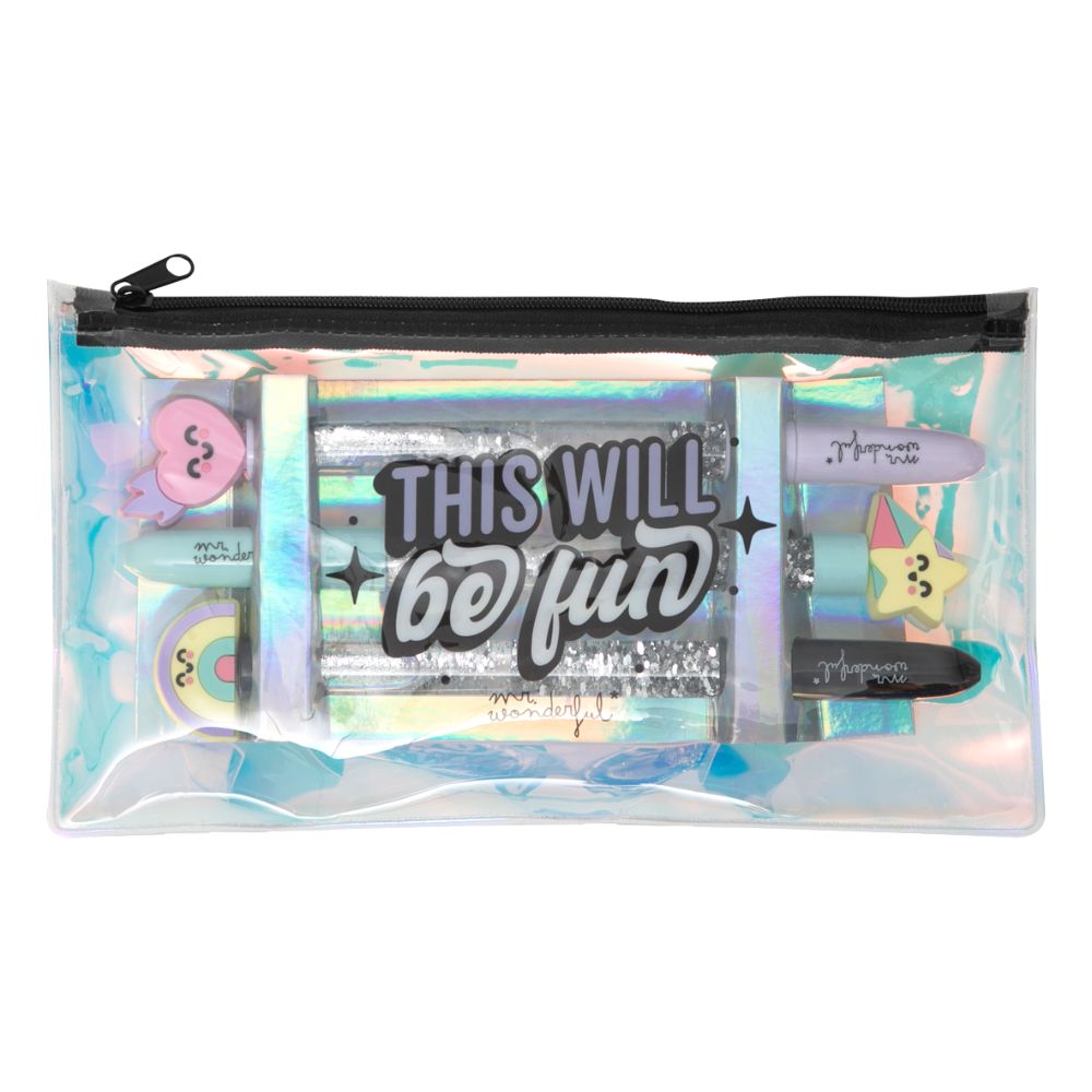 Mr. Wonderful Pencil Case With 3 Pens - This Will Be Fun
