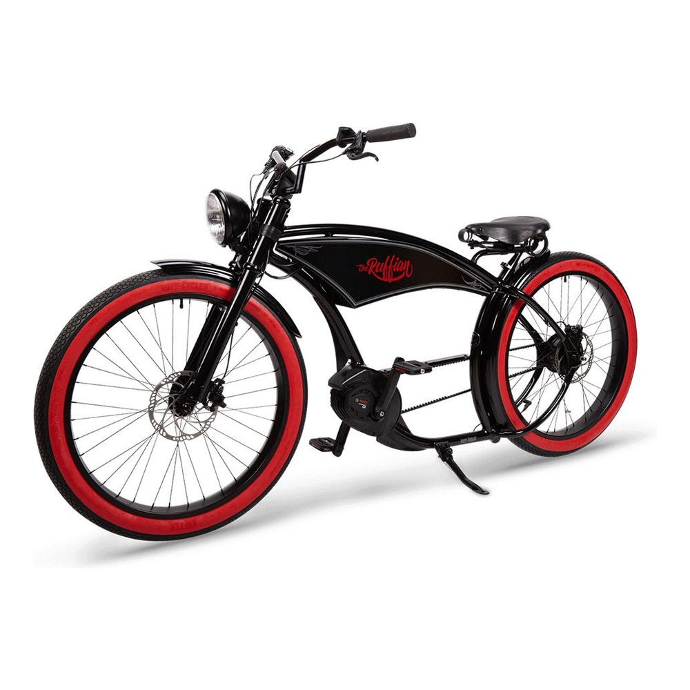 Ruff Men's E-Bike The Ruffian Bosch Cx 500 Wh Gates Black/Redwall 26