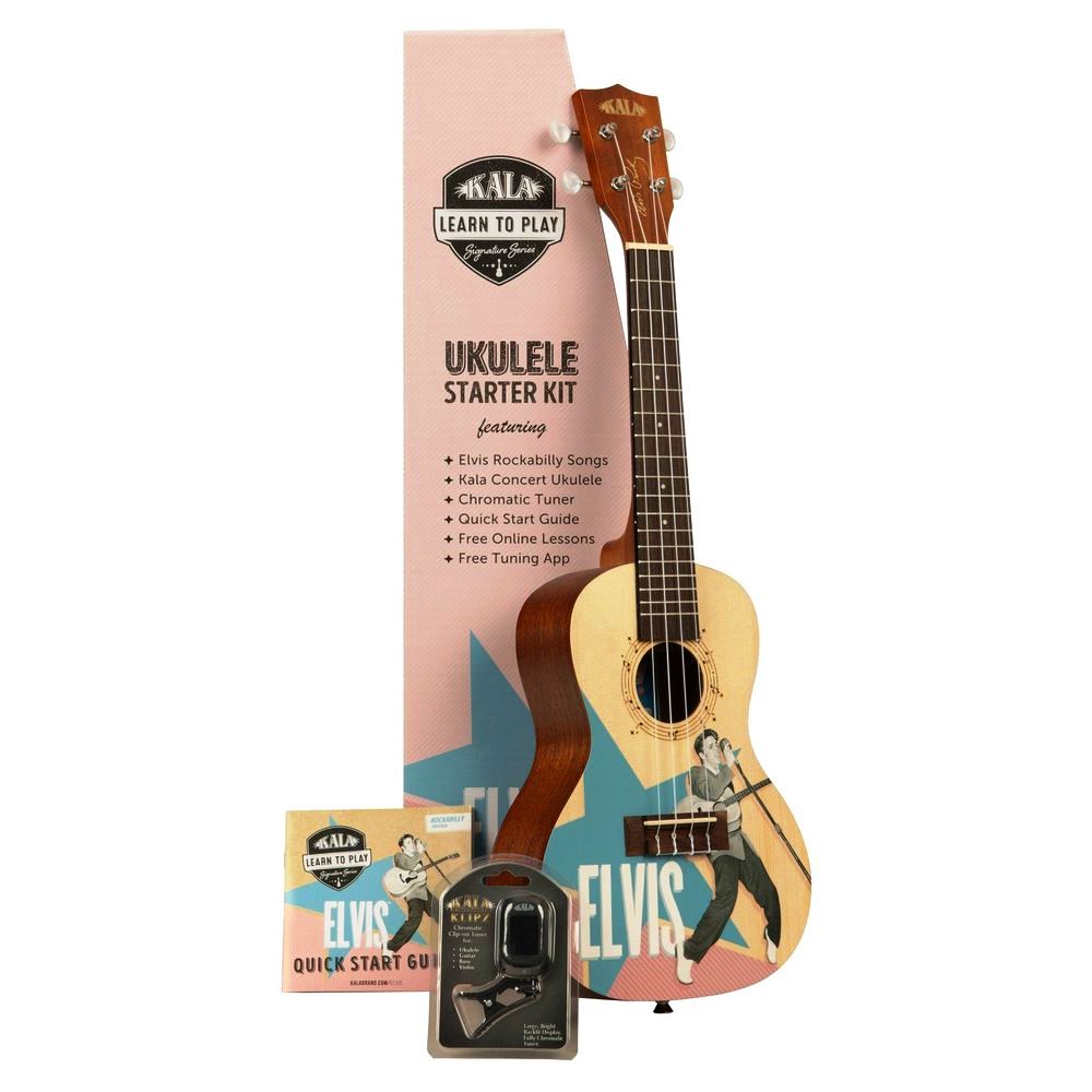 Kala Learn To Play Elvis Presley Concert Ukulele Starter Kit - Rockabilly