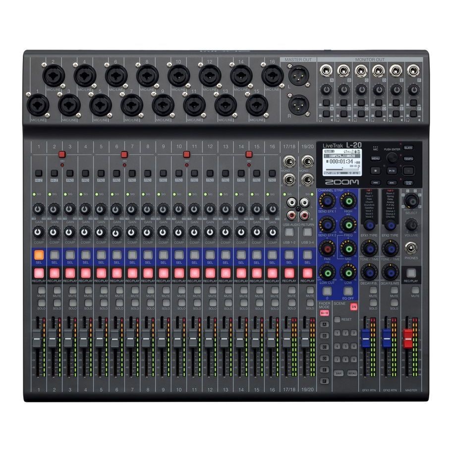 Zoom LiveTrak L-20 Digital Mixer - 20 Channels