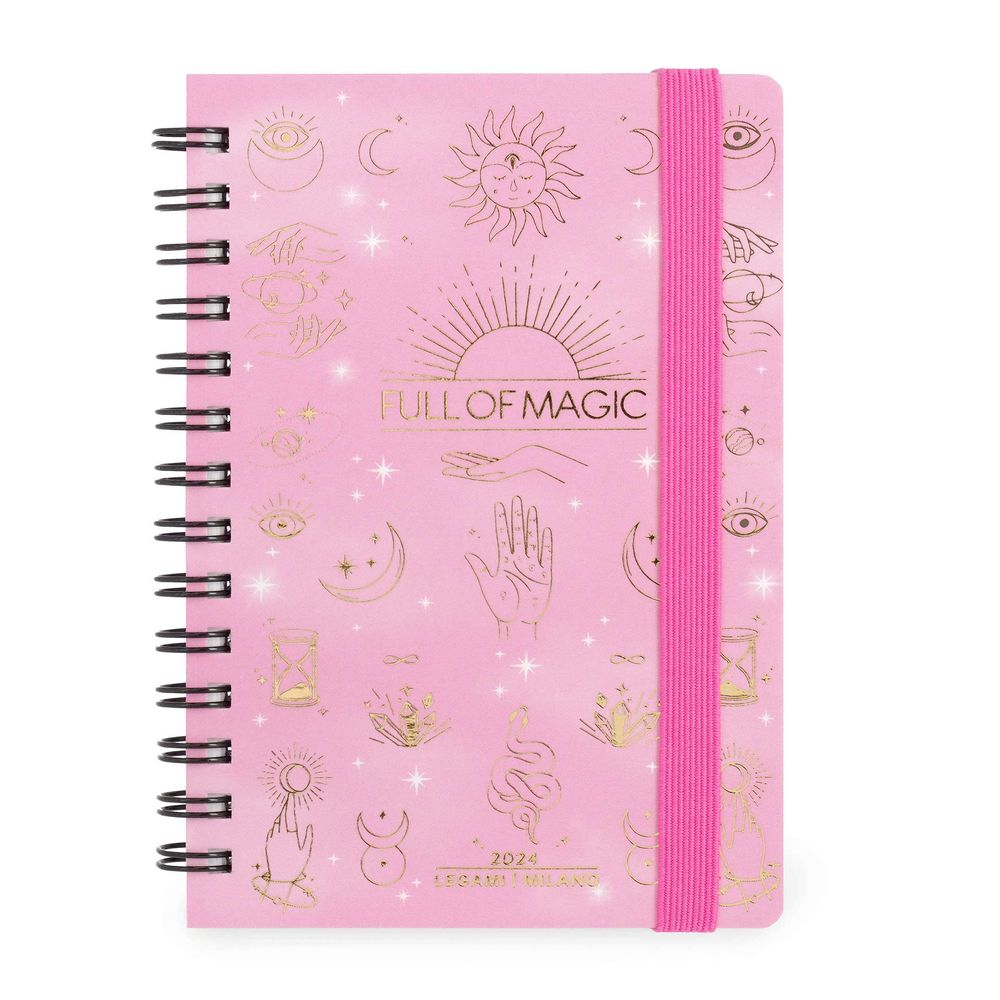 Legami 12-Month Diary - 2024 - Small Weekly Spiral Bound Diary - Magic