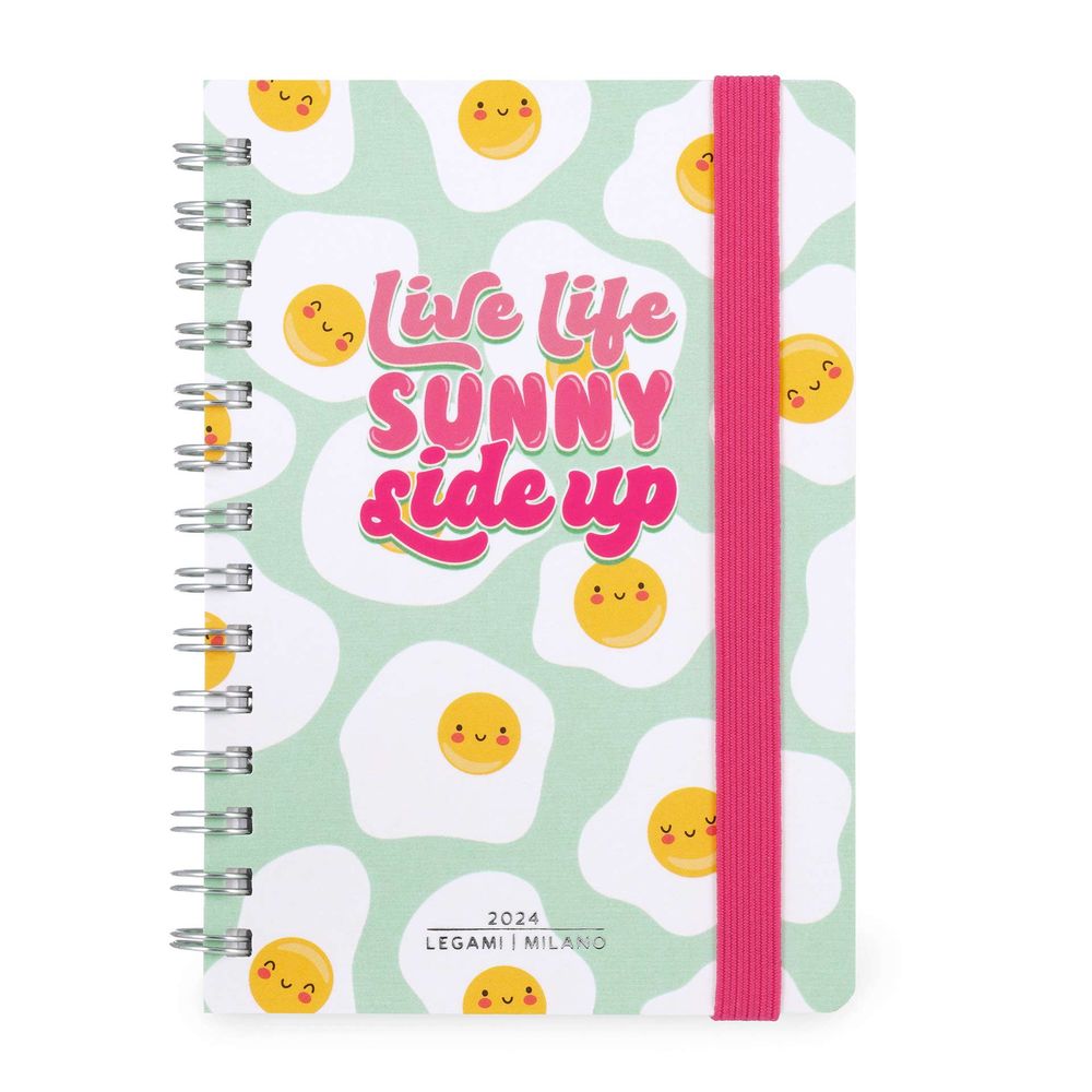 Legami 12-Month Diary - 2024 -Small Weekly Spiral Bound Diary - Egg