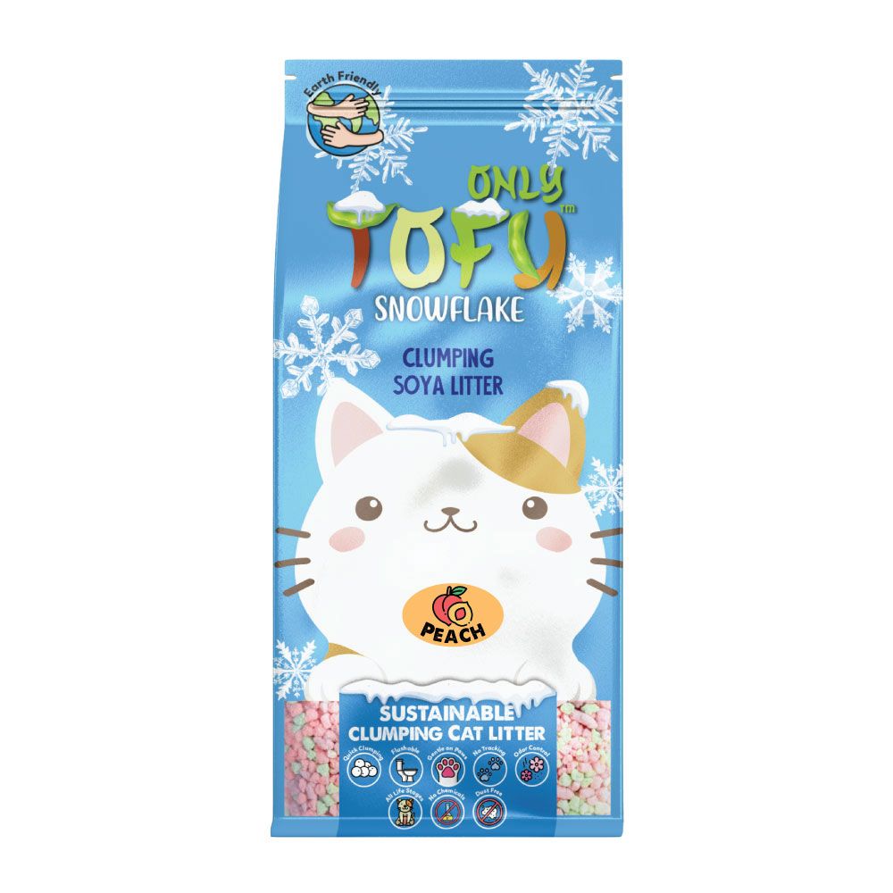 NutraPet Tofu Snowflake Clumping Cat Litter Peach - 7 Liters