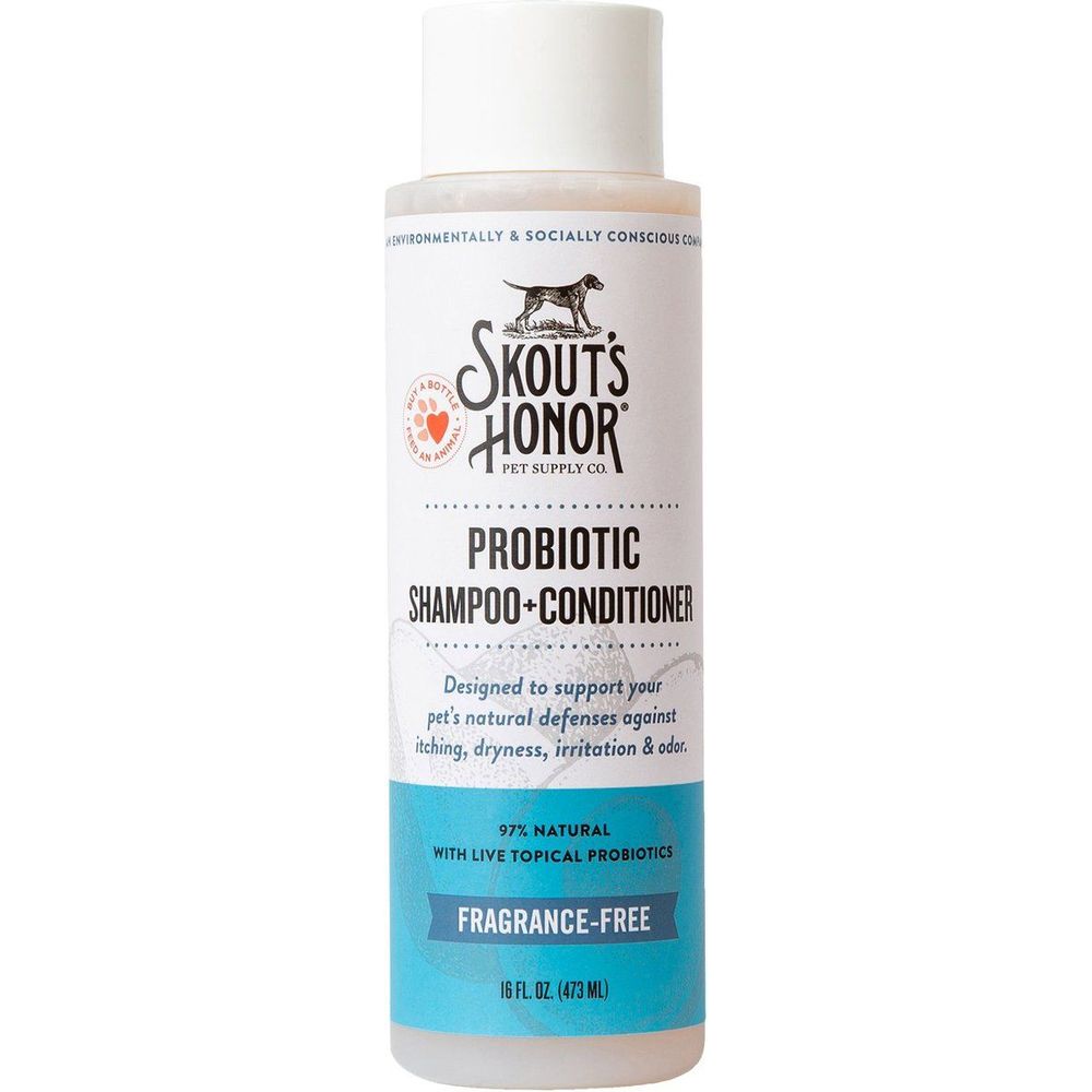 Skouts Honor Probiotic Dog Shampoo Plus Conditioner - Unscented 475 ml