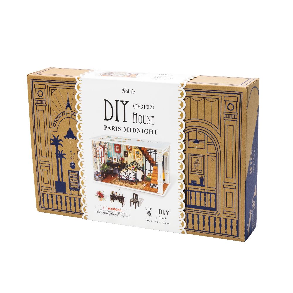 Robotime Paris Midnight Dyi Dollhouse Kit