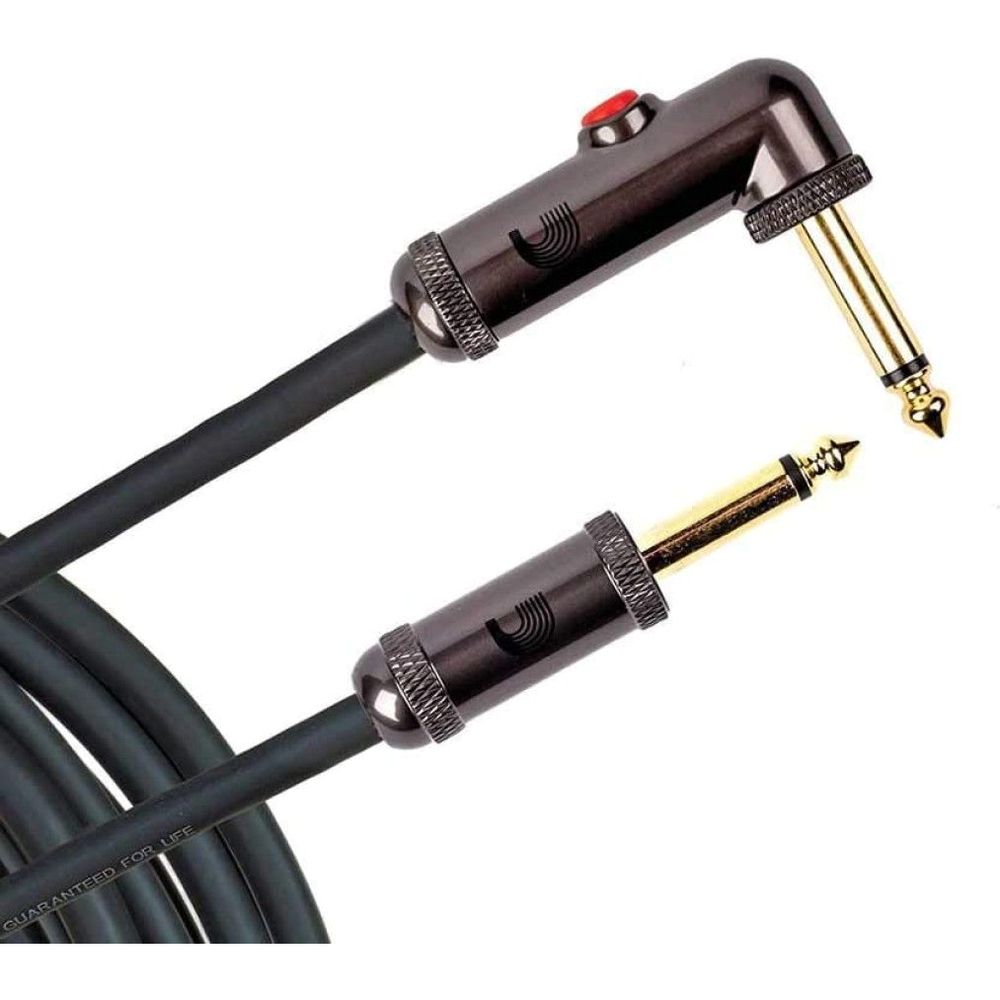 D'Addario Guitar Cable Circuit Breaker with Latching Cut-Off Switch - Straight 10' (3 Meter)