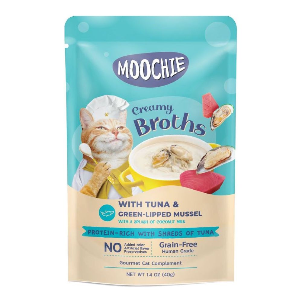 Moochie Kitten Creamy Broth with Tuna & Green-Lipped Mussel 40g Pouch