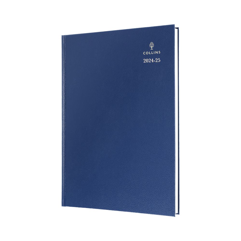 Collins Debden Standard Desk Academic July 2024 - July 25 A4 Week To View Mid Year Diary Planner (Appointments) College/ University Term Journal - Blue - 40M.60-2425 (128 Sheets)