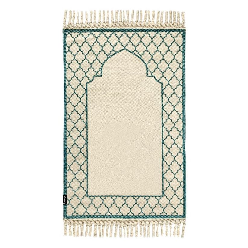 Khamsa Oragnic Cotton Prayer Mat (118 x 60 cm) - Blue