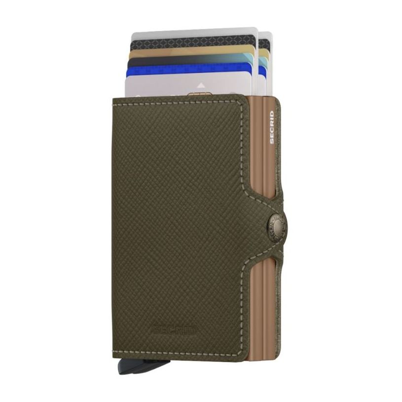 Secrid Twinwallet - Saffiano Leather - Olive