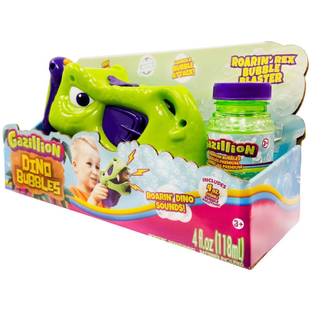 Funrise Toys Gazillion Dino Bubbles Roarin Rex Bubble Blaster