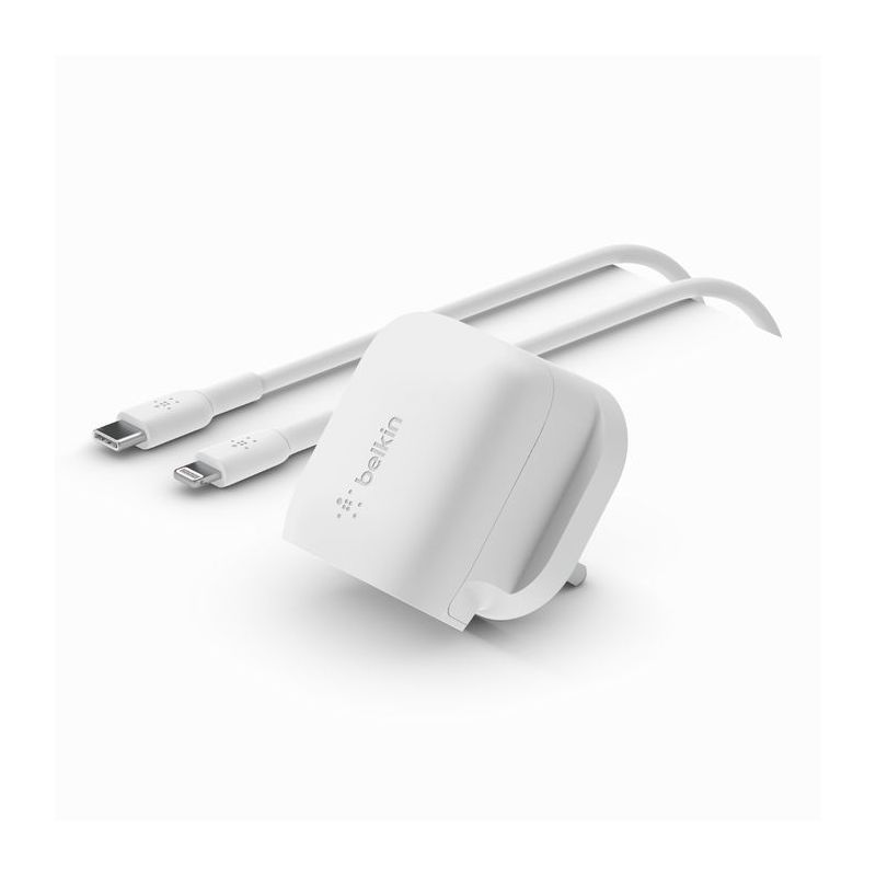 Belkin BoostCharge USB-C Wall Charger 20W + USB-C Cable with Lightning Connector 1m - White