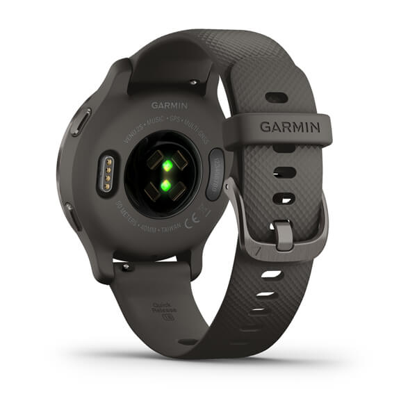 Garmin Venu 2S 40mm Slate Stainless Steel Bezel with Graphite Case & Silicone Band