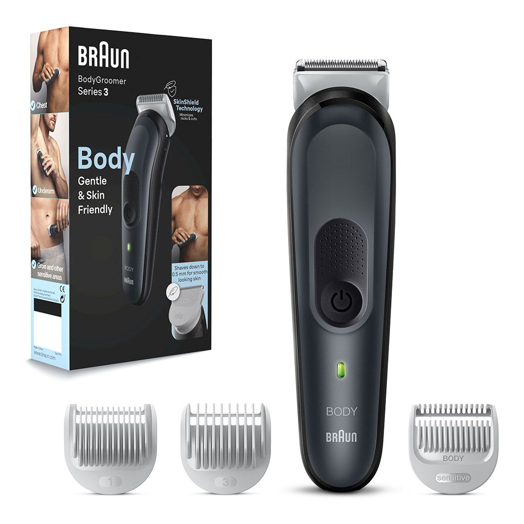 Braun BG 3340 Body Groomer 3 Full body with SkinShield Technology + 3 Tools