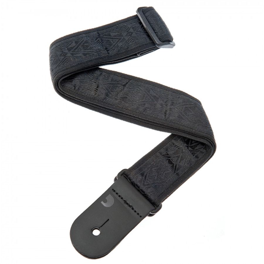 D'Addario 50B01 Nylon Woven Guitar Strap - Black Satin