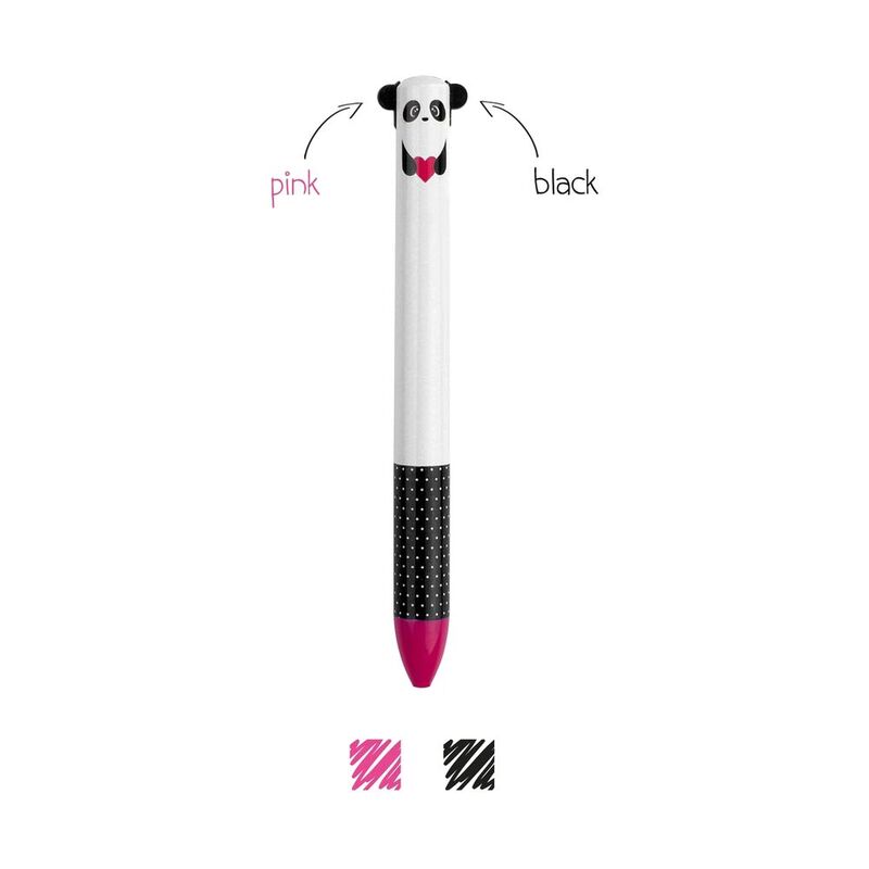 Legami Click & Clack Two Color Pen - Panda