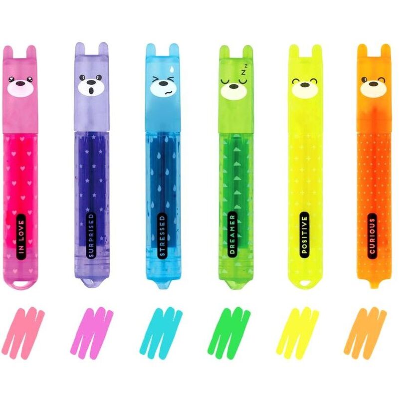 Legami Teddy's Mood - Mini Highlighters (Set of 6)