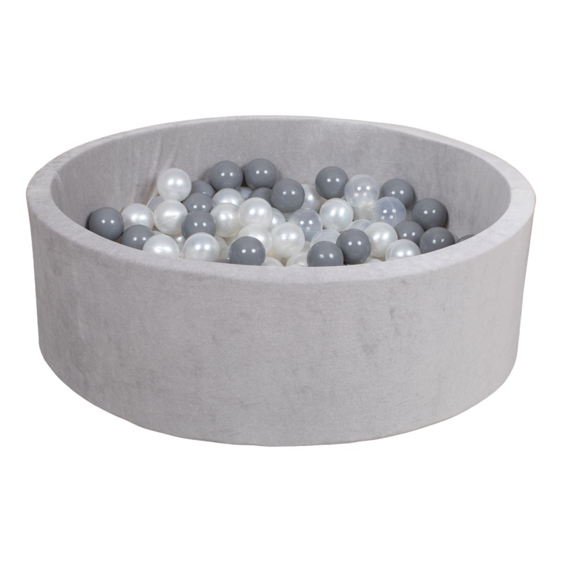 Delsit Melange Chenille-Velour Dry Pool - Grey (+200 Pcs Plastic Balls)
