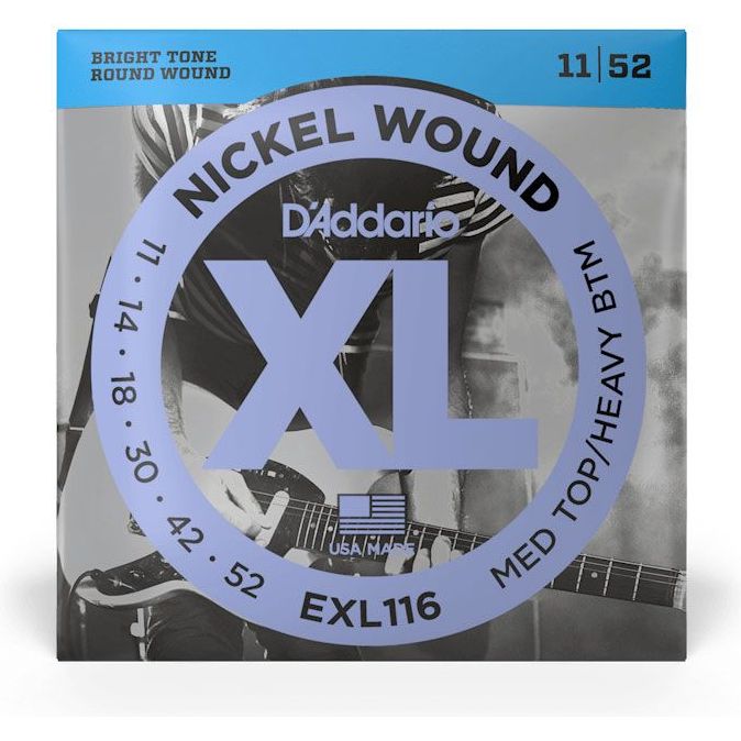 D'Addario EXL116 Nickel Wound Electric String Medium Top/Heavy Bottom - 11-52