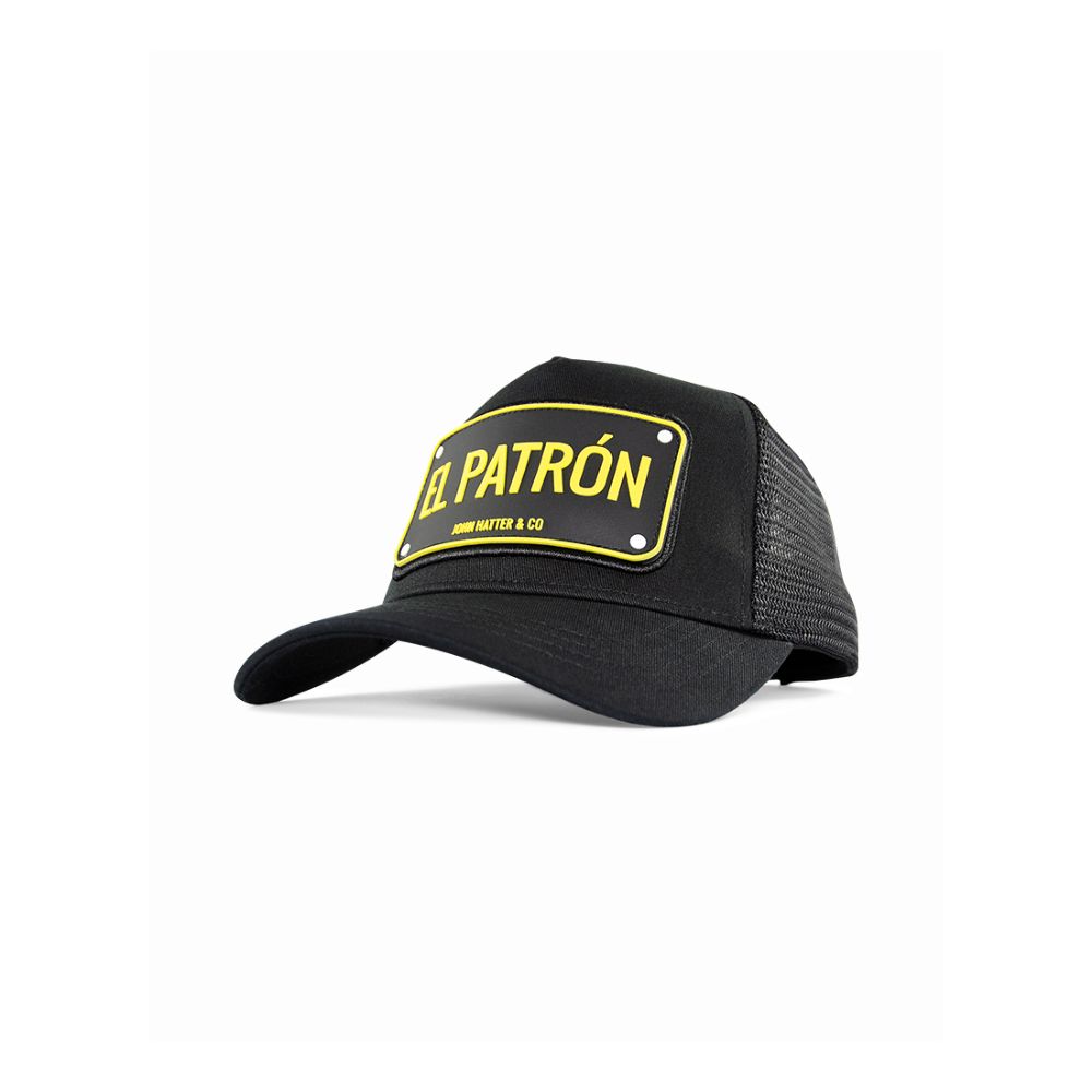 John Hatter & Co El Patron Rubber Patch Trucker Unisex Cap Black One Size