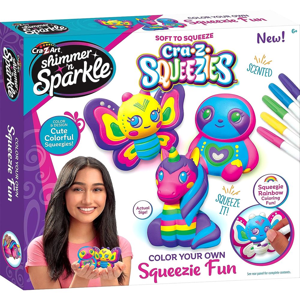 Shimmer N Sparkle Cra-Z-Squeezies Color Your Own Squeezie Fun