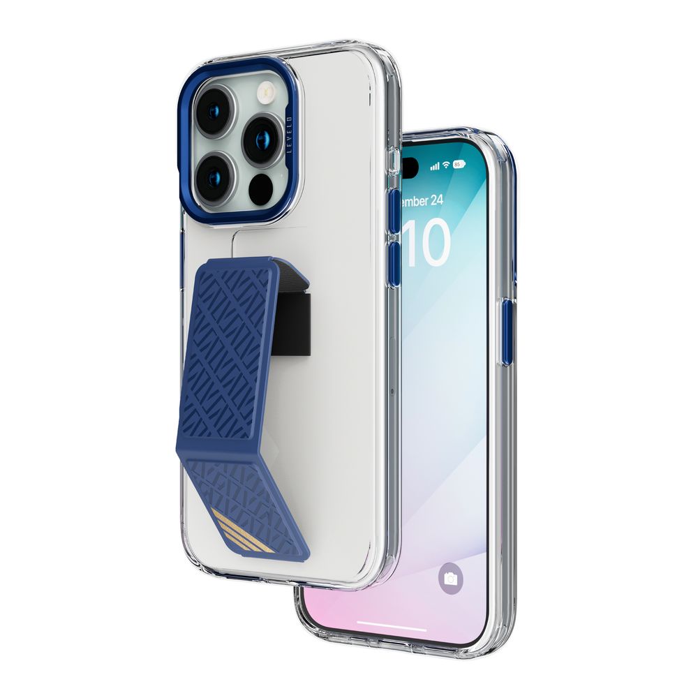 Levelo Morphix Clara Grip Case For iPhone 15 Pro - Blue