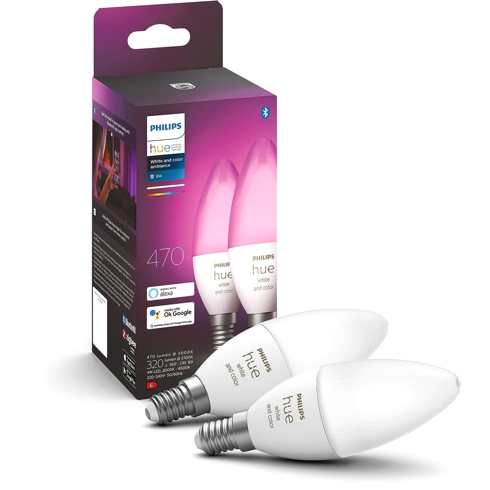 Philips Hue White And Colour Ambiance B39 E14 - 470 Lumens (5.3W) (Pack of 2)