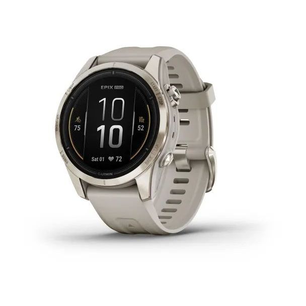 Garmin epix Pro (Gen 2) - Sapphire Edition Smartwatch - Soft Gold with Light Sand Band (42mm)