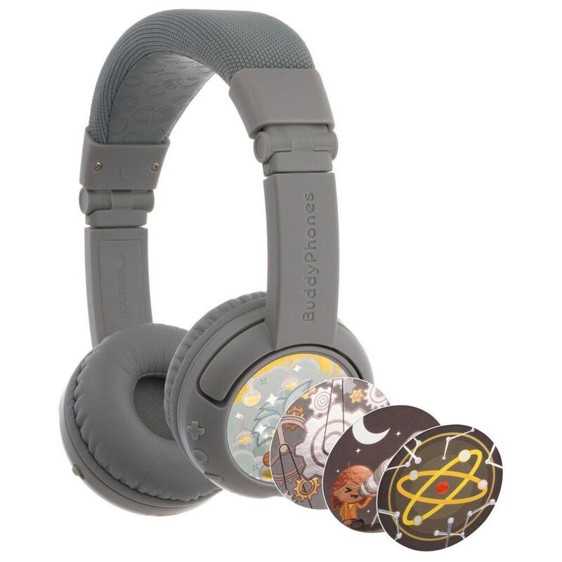 Buddyphones Play + Grey Matter Kids Headphones - Grey