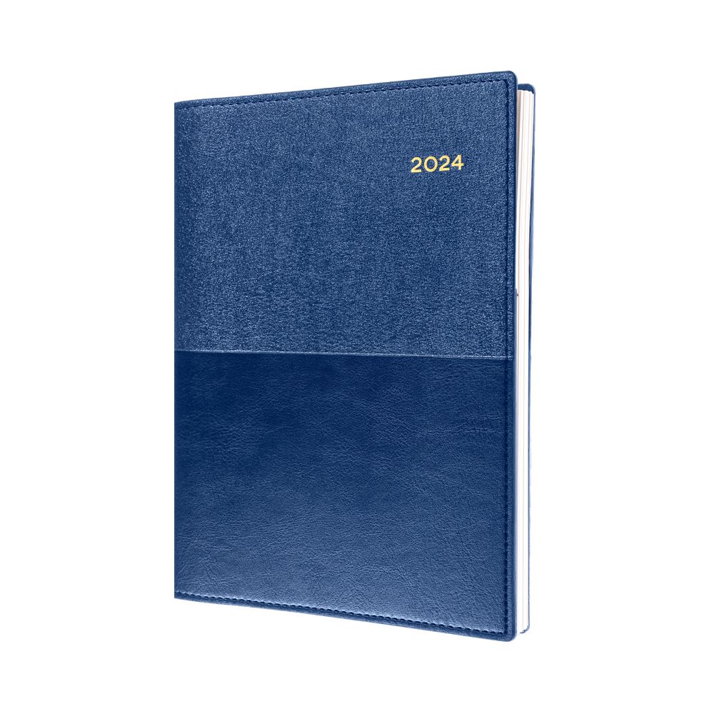 Collins Debden Valour Calendar Year 2024 A5 Day-To-Page Diary (With Appointments) - Navy