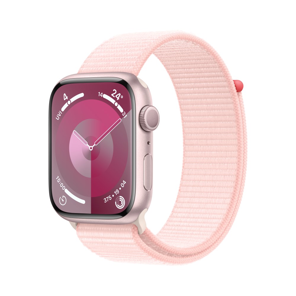 Apple Watch Series 9 GPS 41mm Pink Aluminium Case with Light Pink Sport Loop