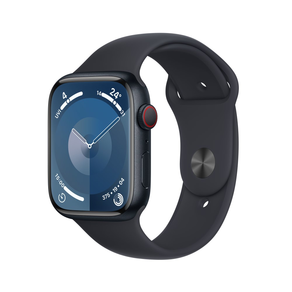 Apple Watch Series 9 GPS + Cellular 45mm Midnight Aluminium Case with Midnight Sport Band - M/L