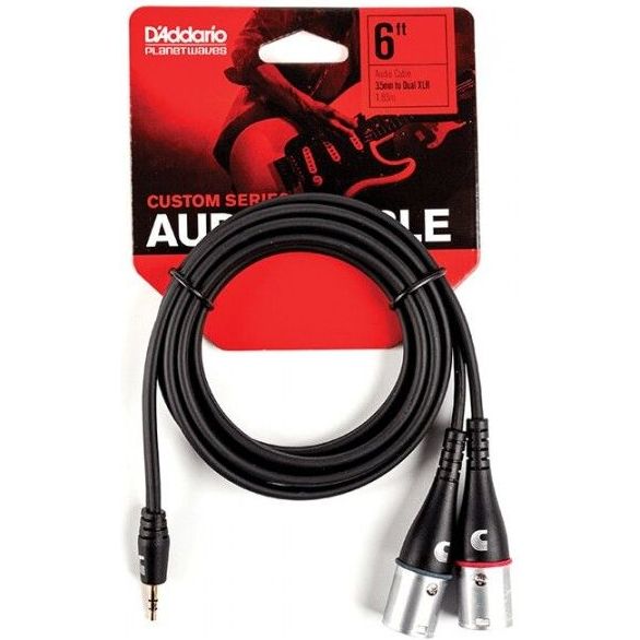 D'Addario PW-MPXLR-06 Planet Waves Custom Series 3.5mm to Dual XLR Y-Cable - 6 ft / 1.83 Meters