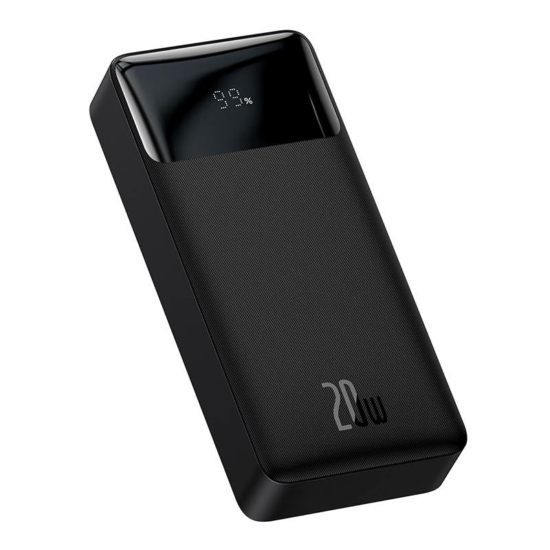 Baseus Bipow Pro Digital Display Fast Charge Power Bank 20000mAh 20W Overseas Edition - Black (With Cable)