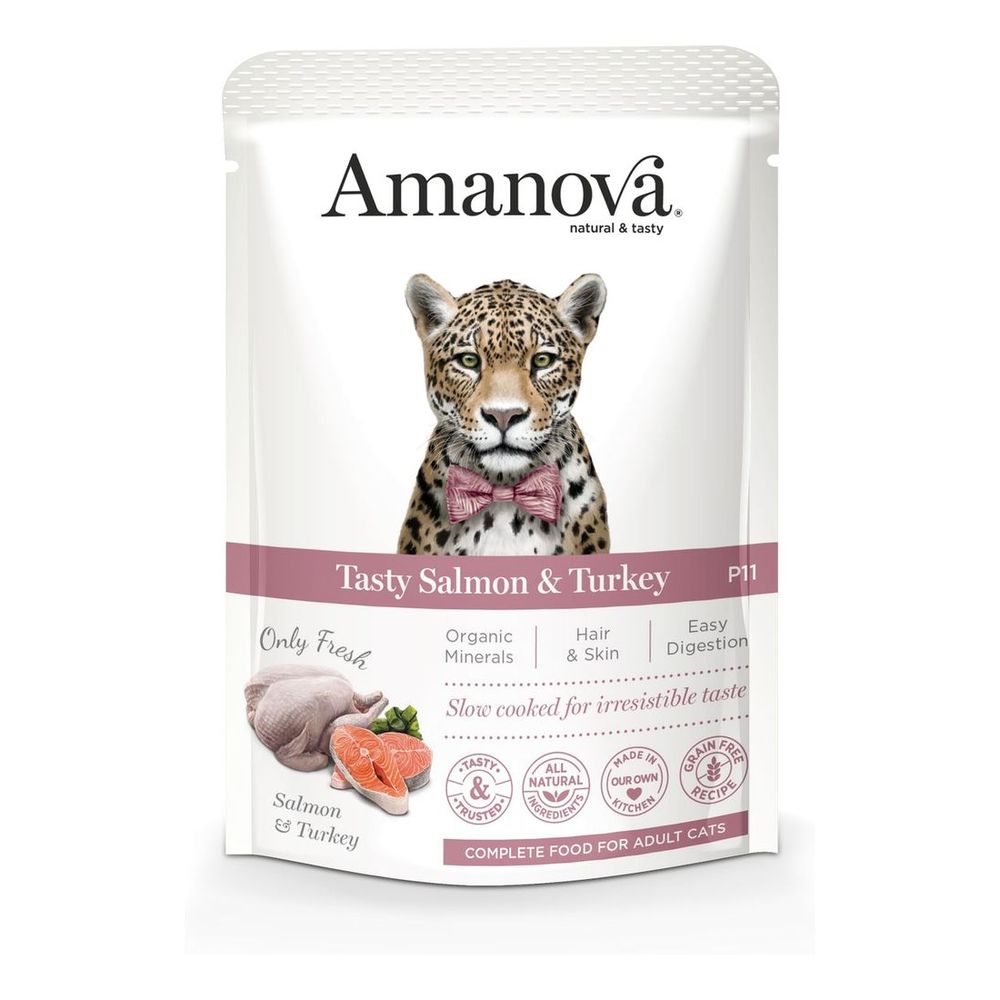 Amanova Wet Adult Cat Tasty Salmon & Turkey - 85g