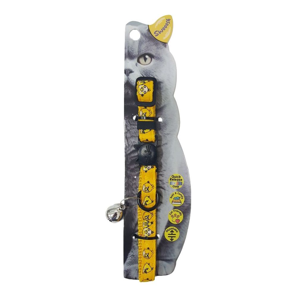 Swooosh Angry Birds Nylon Safe Cat Collar - Yellow