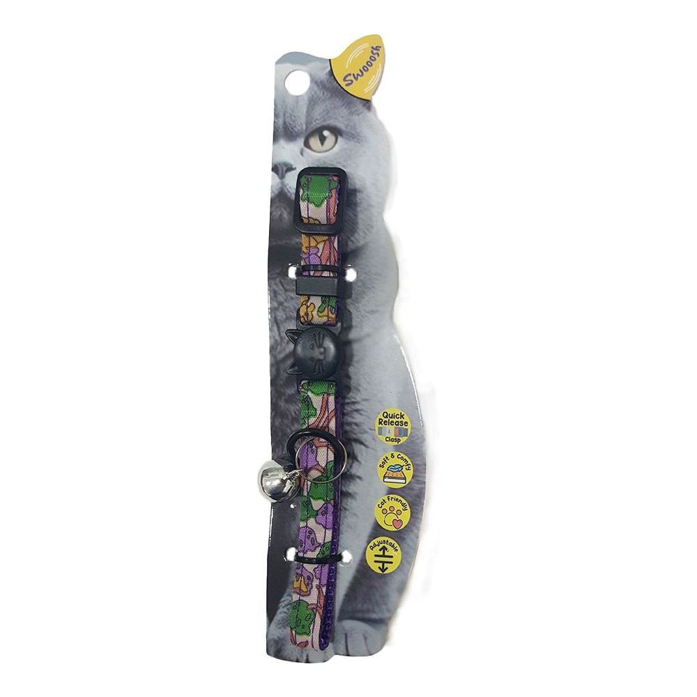 Swooosh Sun & Shine Safe Cat Collar - Purple