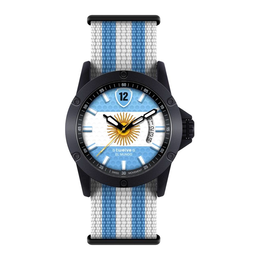 Twelve WARG1M Argentina Themed Unisex Wristwatch - Medium - 39mm