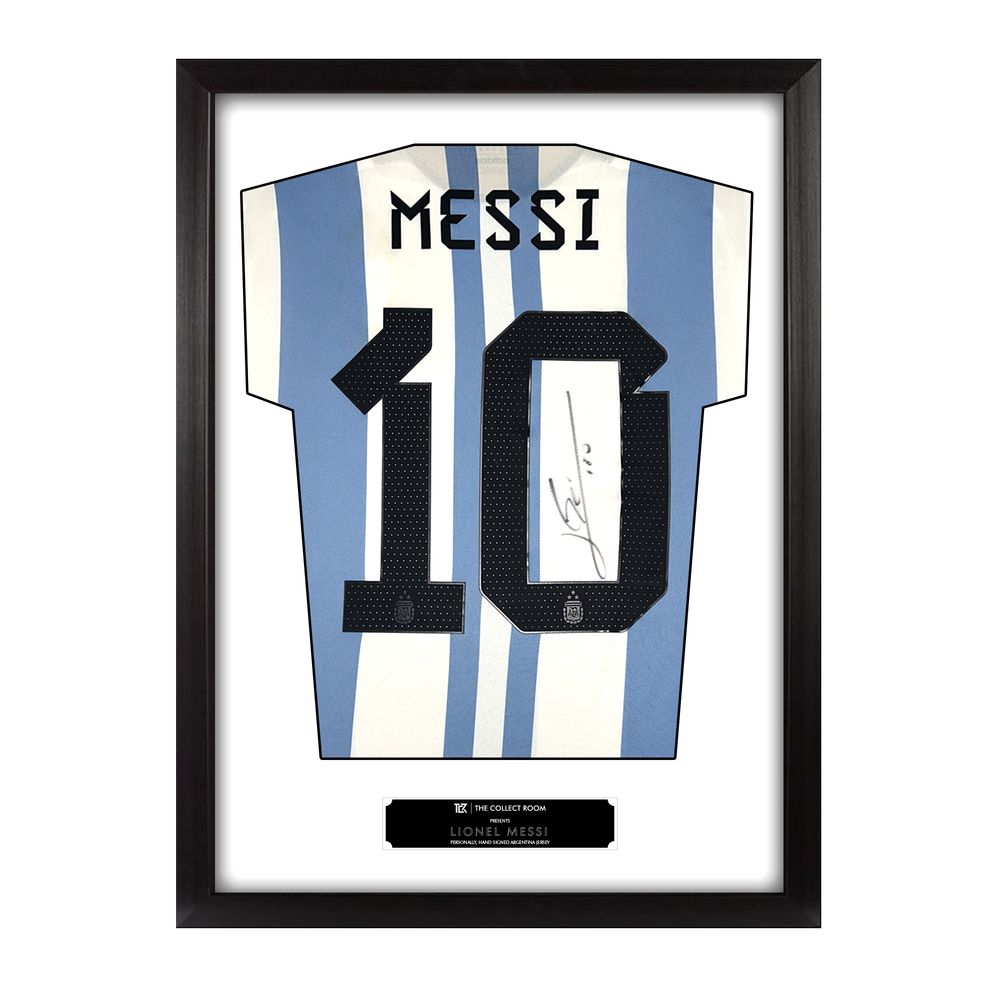 The Collect Room Lionel Messi Official Back Signed Argentina 2022-23 Framed Home Jersey (97 X 74 X 3 cm)