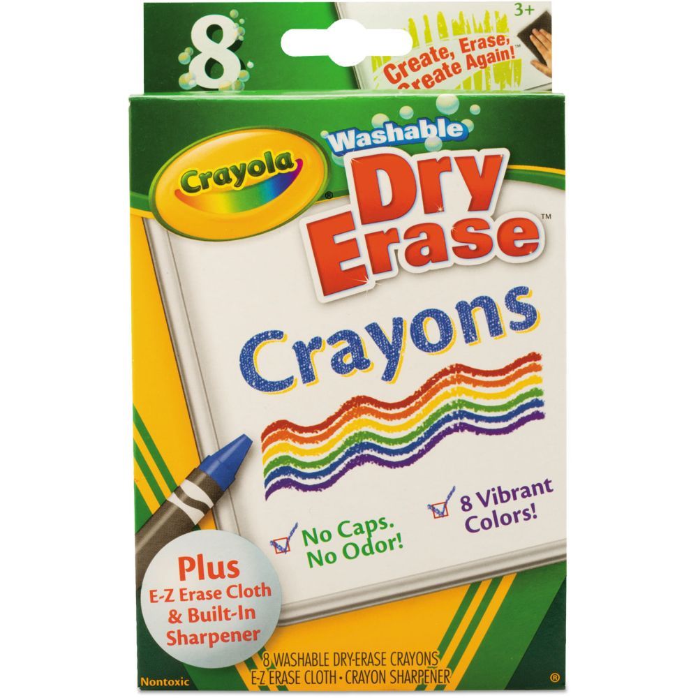 Crayola 8 Crayons Cire Effacables A Sec