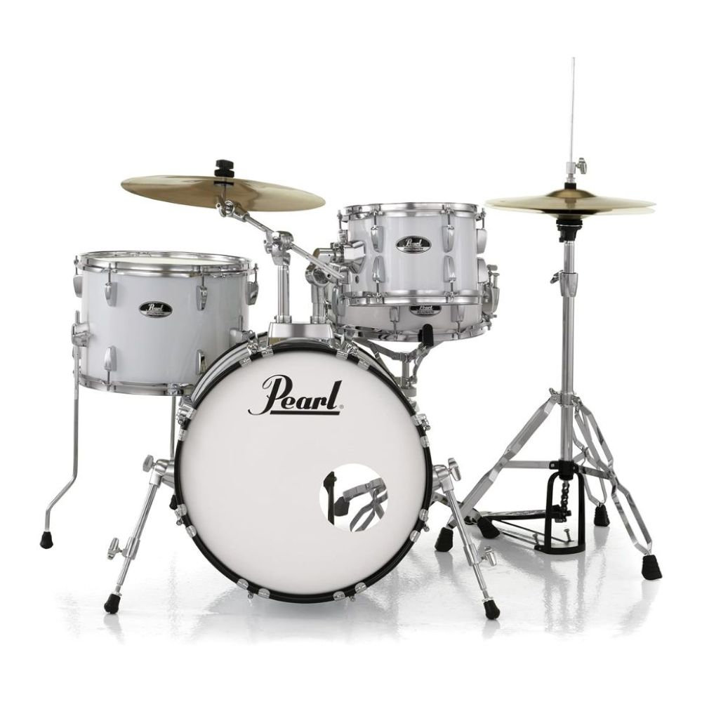 Pearl Roadshow Drum Set 4-Piece With Cymbals And Stands - Pure White